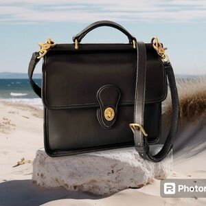 Coach Vintage Willis Black Top Handle Crossbody Bag 9927